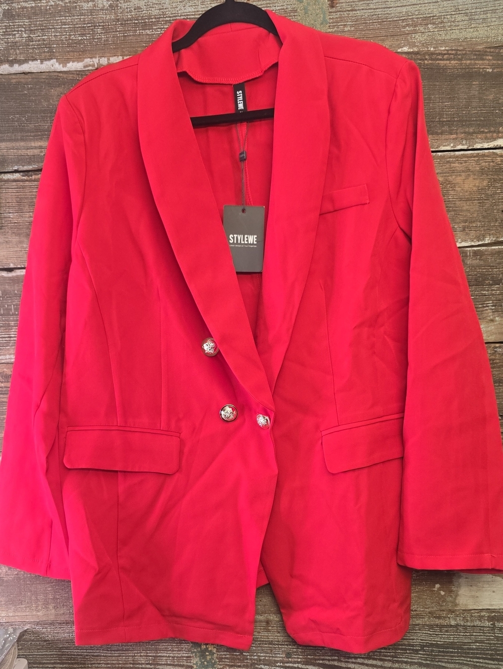 StyleWe Red Double-Breasted Blazer Jacket, Size 2X, NWT
